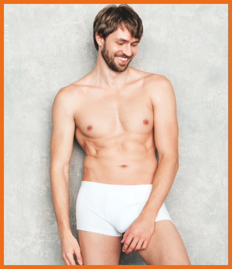 man modeling in underwear